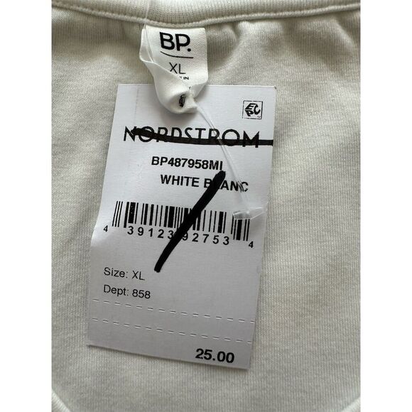 BP Women's XL White V-Neck Short Sleeve Crop Top Casual - Picture 3 of 4